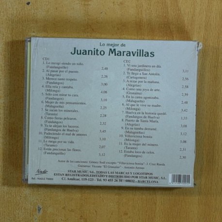 JUANITO MARAVILLAS - LO MEJOR DE JUANITO MARAVILLAS - CD