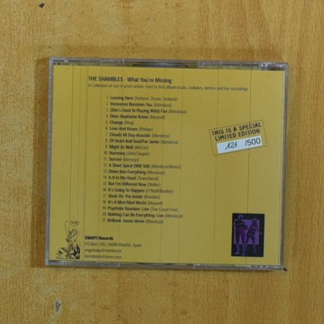 THE SHAMBLES - WHAT YOU RE MISSING - CD