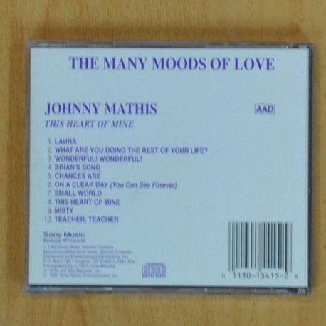 JOHNNY MATHIS - THE MANY MOODS OF LOVE - CD