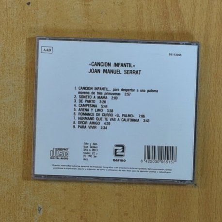 JOSE MANUEL SERRAT - CANCION INFANTIL - CD