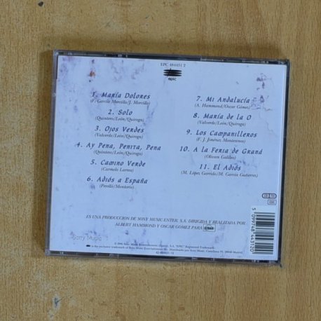 ALBERT HAMMOND - COPLAS AND SONGS - CD