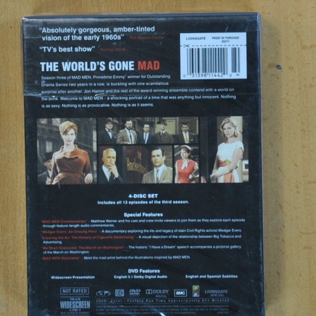 MAD MEN - SEASON THREE - VERSION ORIGINAL - DVD