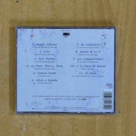 ALBERT HAMMOND - COPLAS AND SONGS - CD