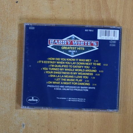 BARRY WHITE - GREATEST HITS - CD