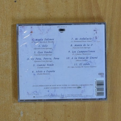 ALBERT HAMMOND - COPLAS AND SONGS - CD