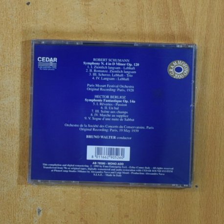 BRUNO WALTER - IN PARIS VOL 1 - CD