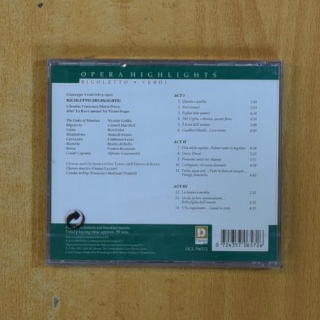 VERDI - RIGOLETTO - CD