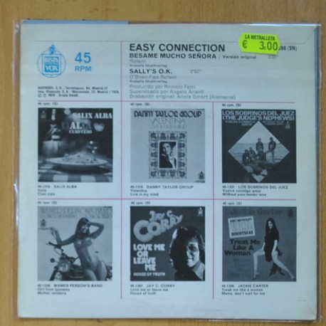 EASY CONNECTION - BESAME MUCHO SEÑORITA / SALLY´S O.K. - SINGLE