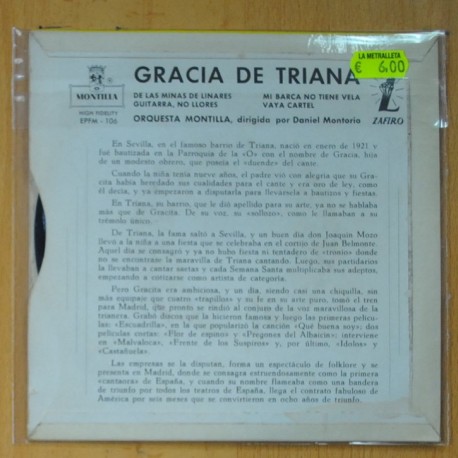 GRACIA DE TRIANA - DE LAS MINAS DE LINARES + 3 - EP