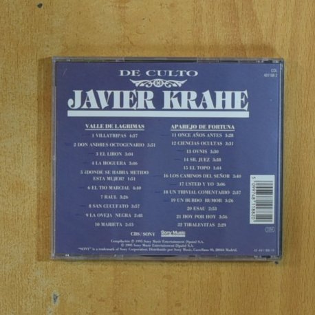 JAVIER KRAHE - VALLE DE LAGRIMAS / APAREJO DE FORTUNA - CD