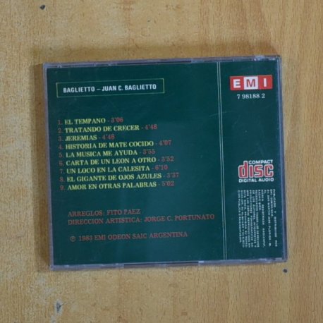 BAGLIETTO - EN VIVO 1983 - CD