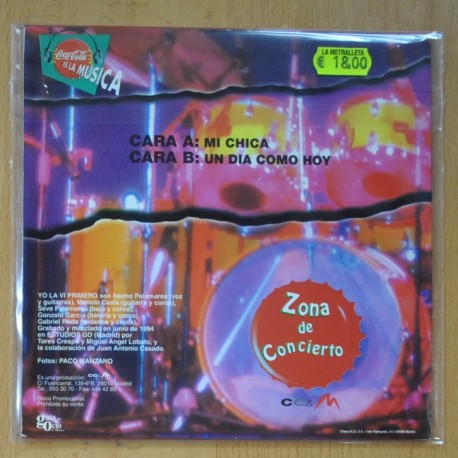 YO LA VI PRIMERO - ZONA DE CONCIERTO 94 - MI CHICA / UN DIA COMO HOY - SINGLE
