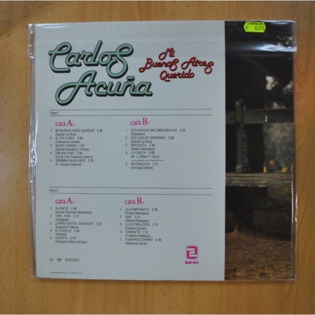 CARLOS ACUÑA - MI BUENOS AIRES QUERIDO - GATEFOLD - 2 LP