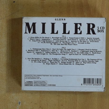 GLENN MILLER - MILLER - CD