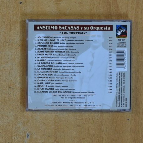 ANSELMO SACASAS Y SU ORQUESTA - SOL TROPICAL - CD
