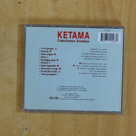 KETAMA - CANCIONES HONDAS - CD