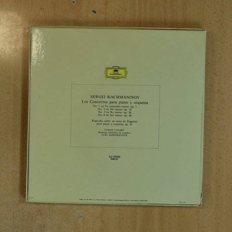RACHMANINOV - DIE KLAVIERKONZERTE - BOX 3 LP + LIBRETO
