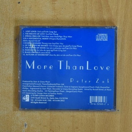 PETER ZAK - MORE THAN LOVE - CD