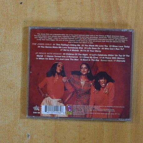 THE JONES GIRLS - THE JONES GIRLS AND AT PEACE WITH WOMAN - CD