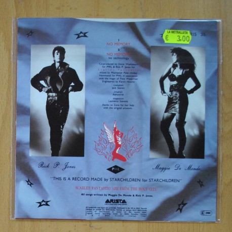 SCARLET FANTASTIC - NO MEMORY / NO MEMORY NO TECHNOLOGY - SINGLE