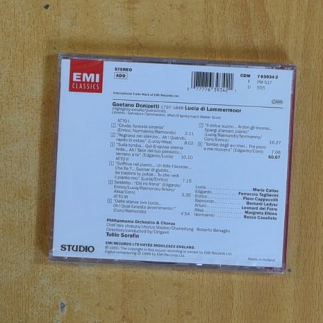 DONIZETTI - LUCIA DI LAMMERMOOR - CD