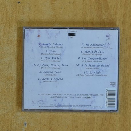 ALBERT HAMMOND - COPLAS AND SONGS - CD