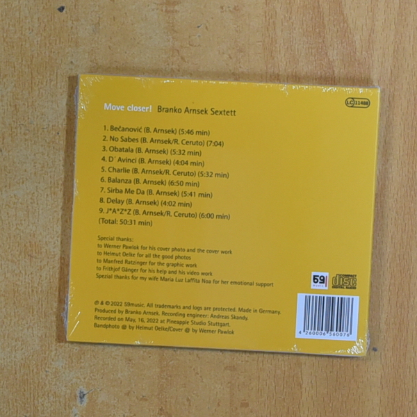 BRANKO ARNSEK SEXTETT - MOVE CLOSER - CD