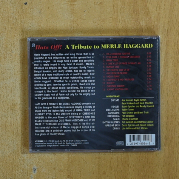 MERLE HAGGARD - HATS OFF - CD