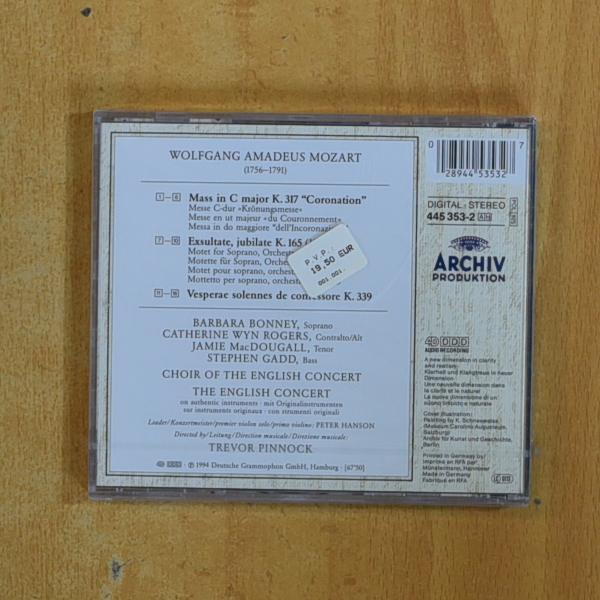 MOZART - CORONATION MASS - CD