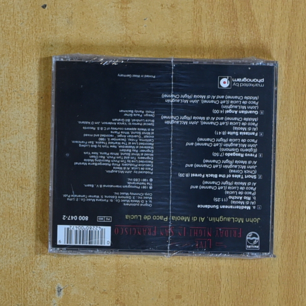 AL DI MEOLA / JOHN MCLAUGHLIN / PACO DE LUCIA - LIVE - CD