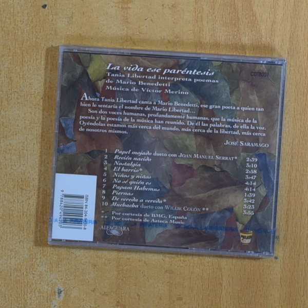 TANIA LIBERTAD/ MARIO BENEDETTI - LA VIDA ESE PARENTESIS - CD