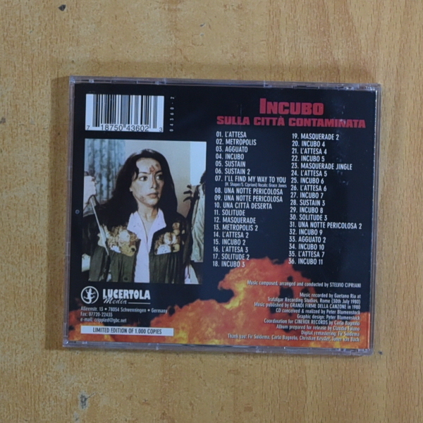 STELVIC CIPRIANI - INCUBO SULLA CITTA CONTAMINATA - CD