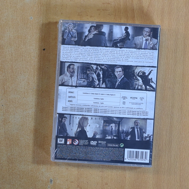 HOMELAND - PRIMERA SEGUNDA Y TERCERA TEMPORADA - DVD