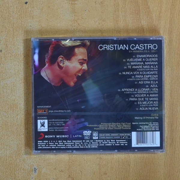 CRISTIAN CASTRO - EN PRIMERA FILA DIA 1 - CD