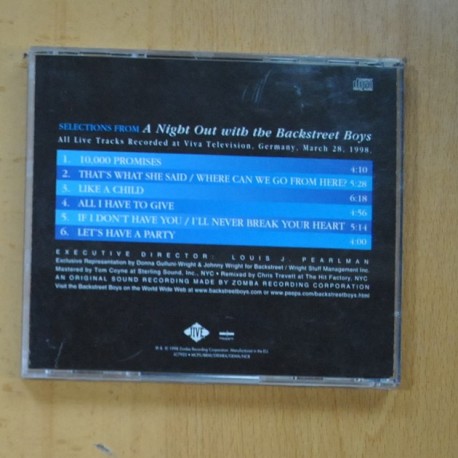 BACKSTREET BOYS - A NIGHT OUT WITH THE BACKSTREET BOYS - CD
