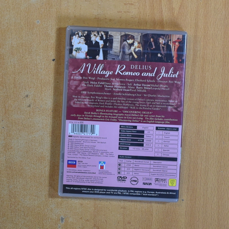 DELIUS A VILLAGE ROMEO AND JULIET - DVD