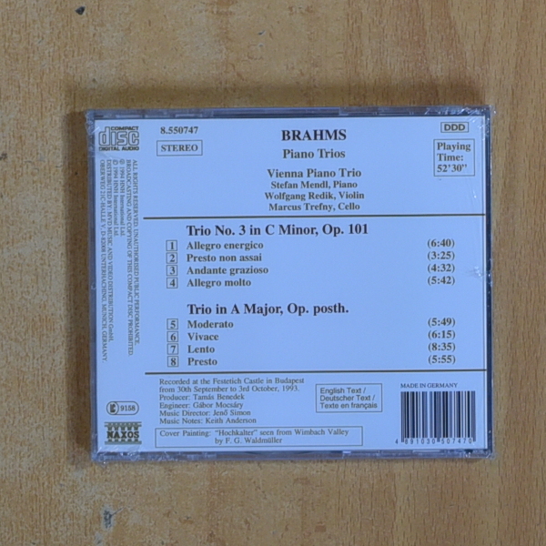 BRAHMS - PIANO TRIOS - CD