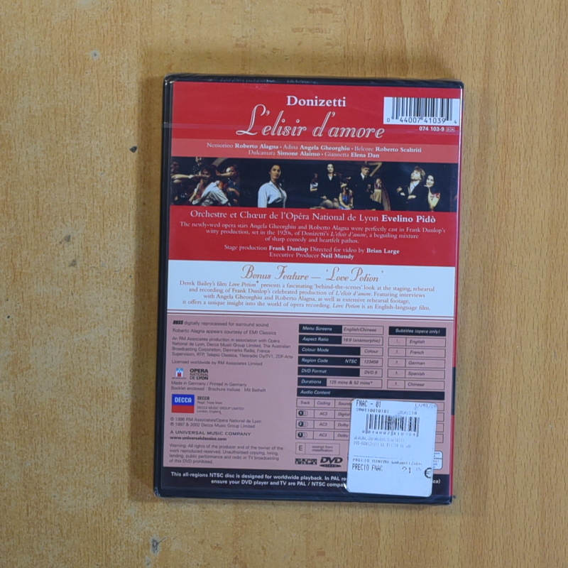DONIZETTI L ELISIR D AMORE - DVD