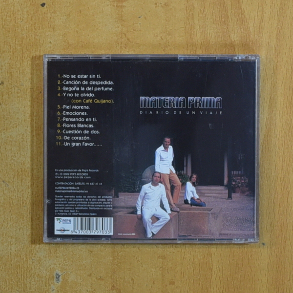 MATERIA PRIMA - DIARIO DE UN VIAJE - CD