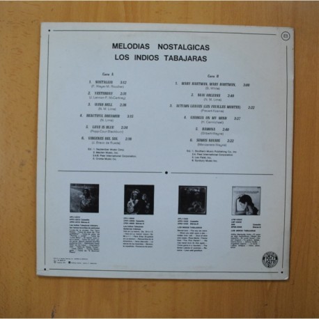 LOS INDIOS TABAJARAS - MELODIAS NOSTALGICAS - LP