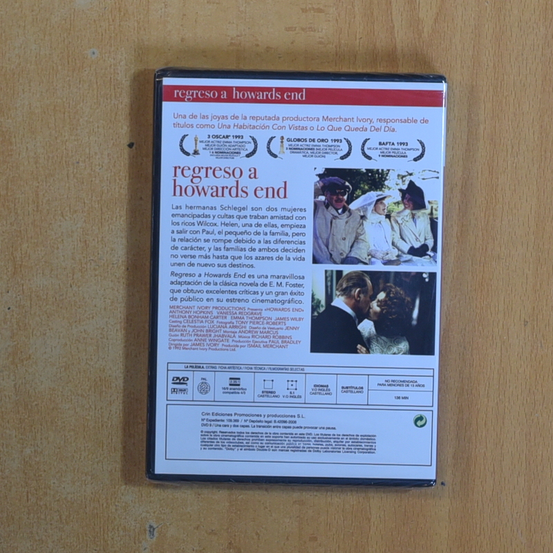 REGRESO A HOWARDS END - DVD