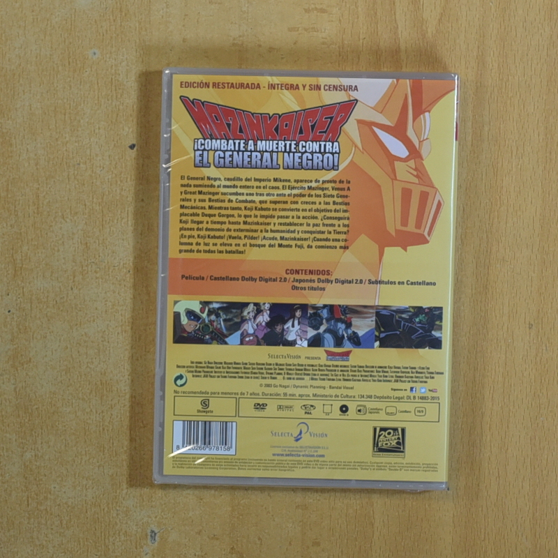MAZINKAISER COMBATE A MUERTE CONTRA EL GENERAL NEGRO - DVD
