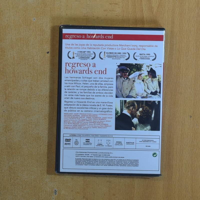 REGRESO A HOWARDS END - DVD