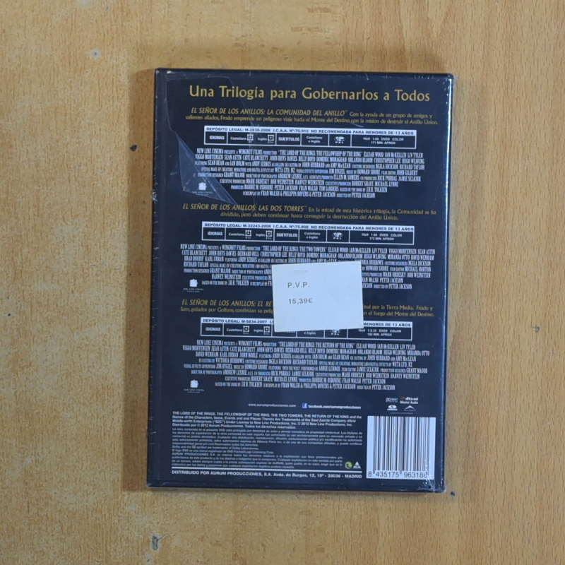 EL SEÑOR DE LOS ANILLOS LA TRILOGIA - DVD
