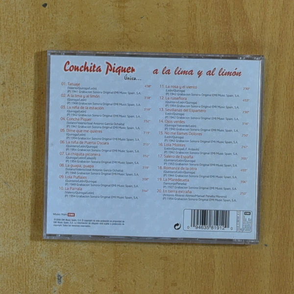 CONCHITA PIQUER - A LA LIMA Y AL LIMON - CD
