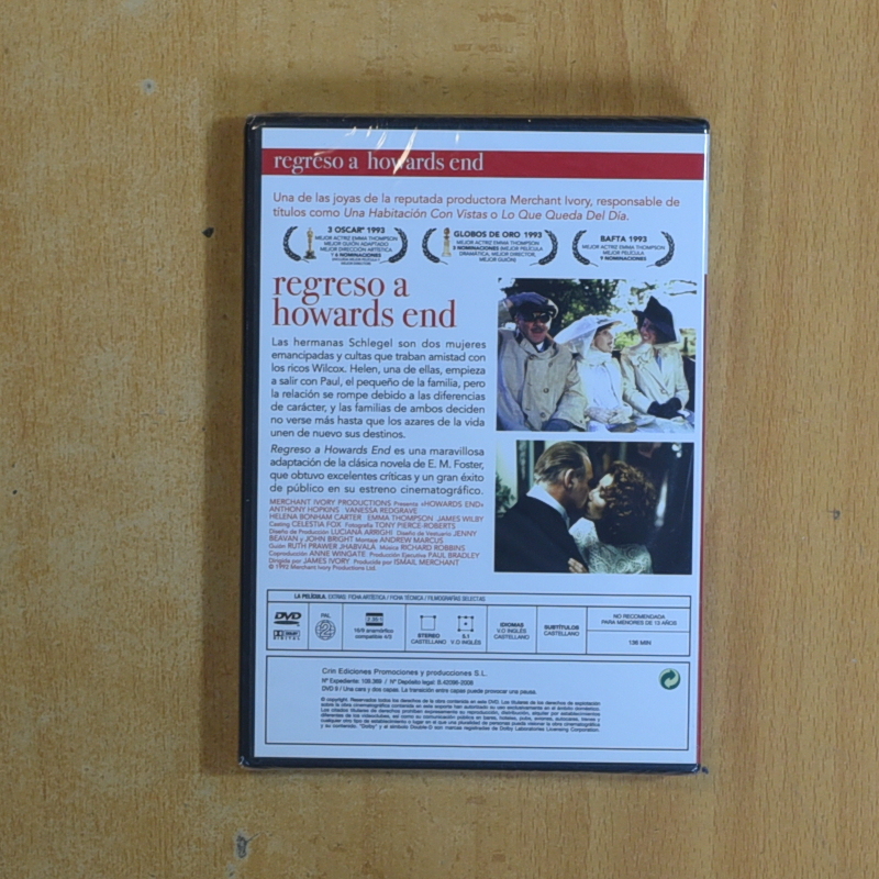 REGRESO A HOWARDS END - DVD