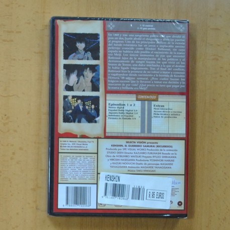 KENSHIN EL GUERRERO SAMURAI EPISODIOS 1 Y 2 - DVD