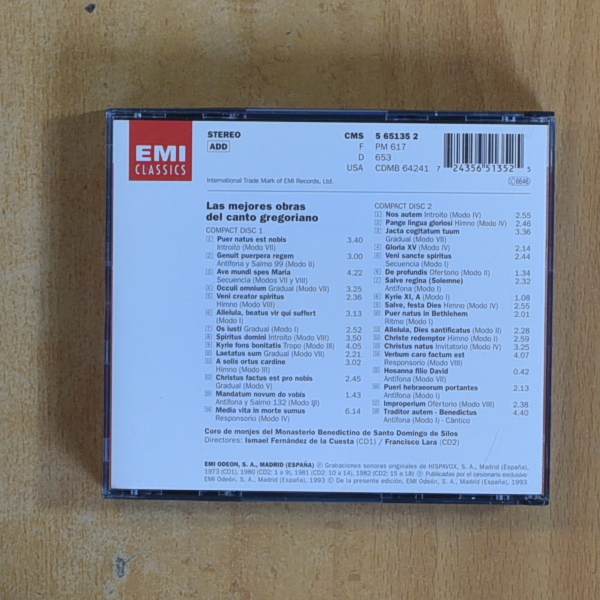 VARIOS - LAS MEJORES OBRAS DEL CANTO GREGORIANO - CD