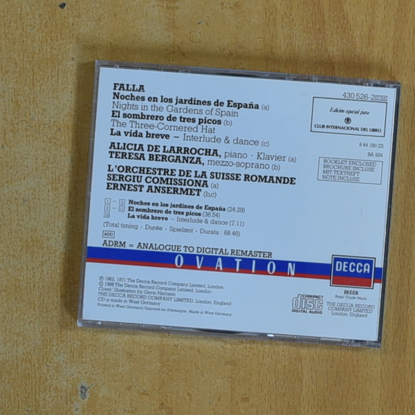 MANUEL DE FALLA - NIGHTS IN THE GARDENS - CD