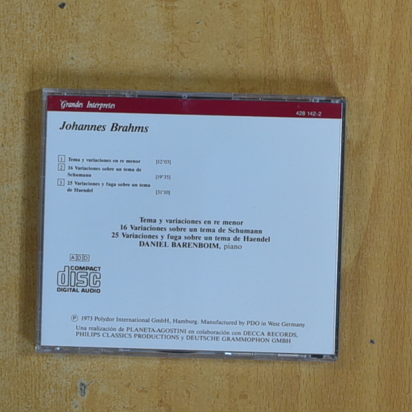 BRAHMS - BARENBOIM - CD